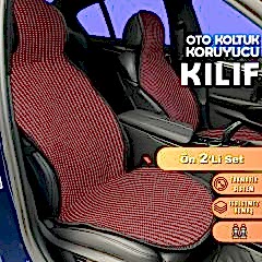 Mitsubishi Carisma Uyumlu Koltuk Kılıfı Minder Çizgili Siyah Kırmızı 2+1 Ön Arka Set