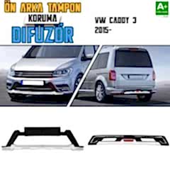 S-Dizayn VW Caddy 3 Ön ve Arka Tampon Koruma Difüzör Seti 2015 Üzeri A+ Kalite