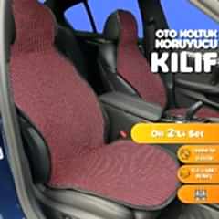 Mitsubishi Lancer Uyumlu Koltuk Kılıfı Minder Çizgili Siyah Kırmızı 2+1 Ön Arka Set