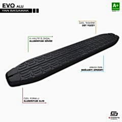Evo Siyah Yan Basamak Profil 203 Cm Etekli