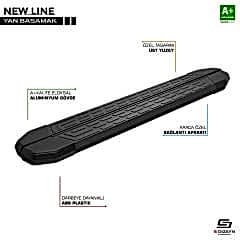 S-Dizayn TOGG T10X NewLine Siyah Yan Basamak 203 Cm 2023 Üzeri