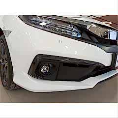 Honda Civic Uyumlu Fc5 2019-2021 Ön Sis Kaşı Kaplaması Karbon (Makyajlı Kasa)