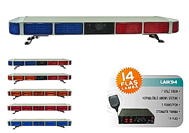 Space Flaş İkaz Lambazı Dikdörtgen Anons 2 Fonksiyonlu 14 Flaşlı / LAIK94