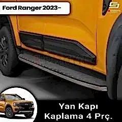 S-Dizayn Ford Ranger 4 ABS Plastik Kapı Koruma Gövde Kaplaması 4 Prç. 2023 Üzeri A+ Kalite