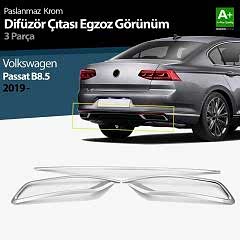 t B8.5 Uyumlu Krom Egzoz Görünümü Difüzör Çıtası 3 Parça 2019 Ve Üzeri