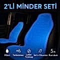 2'li Minder Seti Koltuk Koruyucu Universal Mavi Renk Terletmez Leke Tutmaz
