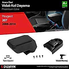 Peugeot 207 Uyumlu ABS Vidalı Kol Dayama Kolçak Siyah 2006-2014 A+Kalite Parça