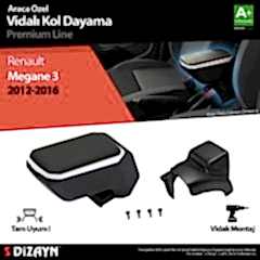 Renault Megane Uyumlu 3 ABS Vidalı Kol Dayama Kolçak Gri 2012-2016 A+Kalite Parça