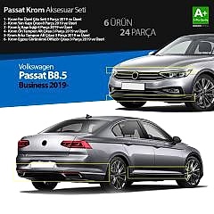 Volkswagen Passat Uyumlu B8.5 Business Krom Aksesuar Seti 24 Parça S Dizayn A+Kalite