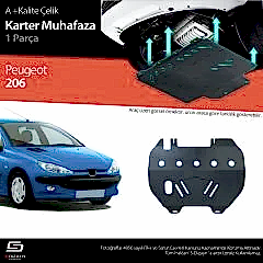 S-Dizayn Peugeot 206 Çelik Karter Muhafaza 1998-2013 A+ Kalite