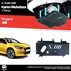 S-Dizayn Peugeot 208 Çelik Karter Muhafaza 2019 Üzeri A+ Kalite