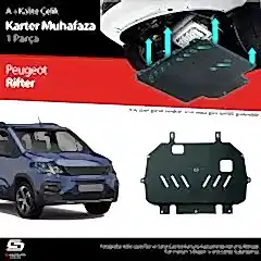 S-Dizayn Peugeot Partner Rifter Çelik Karter Muhafaza 2019 Üzeri A+ Kalite