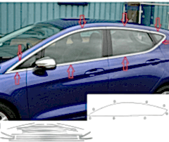 Ford Fiesta Uyumlu 2009 2017 Cam Çıtası Krom Parça