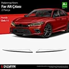 S-Dizayn Honda Civic Krom Far Alt Çıtası 2 Prç. 2021 Üzeri A+ Kalite