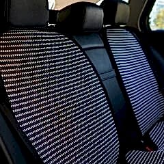 Oto Arka Koltuk Sırt Koruyucu Kılıf Çizgili Füme Beyaz Universal 2 Parça A+ Kalite