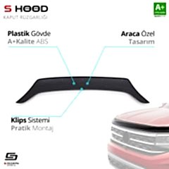 S-Dizayn Opel Uyumlu Movano ABS Plastik Kaput Rüzgarlığı 2010 Üzeri A+Kalite Parça