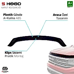 S-Dizayn Opel Uyumlu Zafira ABS Plastik Kaput Rüzgarlığı 2019 Üzeri A+Kalite Parça