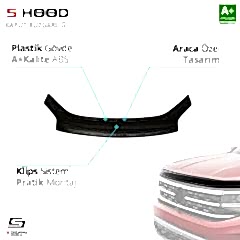 S-Dizayn Peugeot Uyumlu Partner ABS Plastik Kaput Rüzgarlığı 2005-2010 A+Kalite Parça