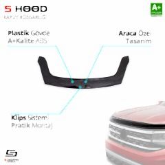 S-Dizayn Peugeot Uyumlu Partner Tepee ABS Plastik Kaput Rüzgarlığı 2009-2015 A+Kalite Parça