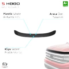 S-Dizayn Peugeot Uyumlu Partner ABS Plastik Kaput Rüzgarlığı 2019 Üzeri A+Kalite Parça