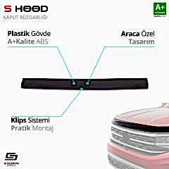 S-Dizayn Peugeot Uyumlu Boxer ABS Plastik Kaput Rüzgarlığı 2006-2014 A+Kalite Parça