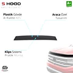 S-Dizayn Renault Uyumlu Traffic ABS Plastik Kaput Rüzgarlığı 2001-2014 A+Kalite Parça