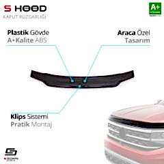 S-Dizayn Volkswagen Uyumlu Caddy ABS Plastik Kaput Rüzgarlığı 2004-2010 A+Kalite Parça