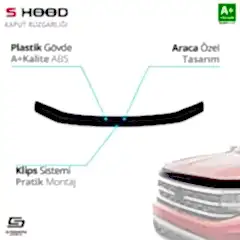 S-Dizayn Volkswagen Uyumlu Passat B8 ABS Plastik Kaput Rüzgarlığı 2015 Üzeri A+Kalite Parça