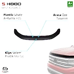 S-Dizayn Ssangyong Uyumlu Tivoli ABS Plastik Kaput Rüzgarlığı 2015 Üzeri A+Kalite Parça