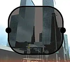 Cember Yan Cam Perdesi - Siyah / Peya00