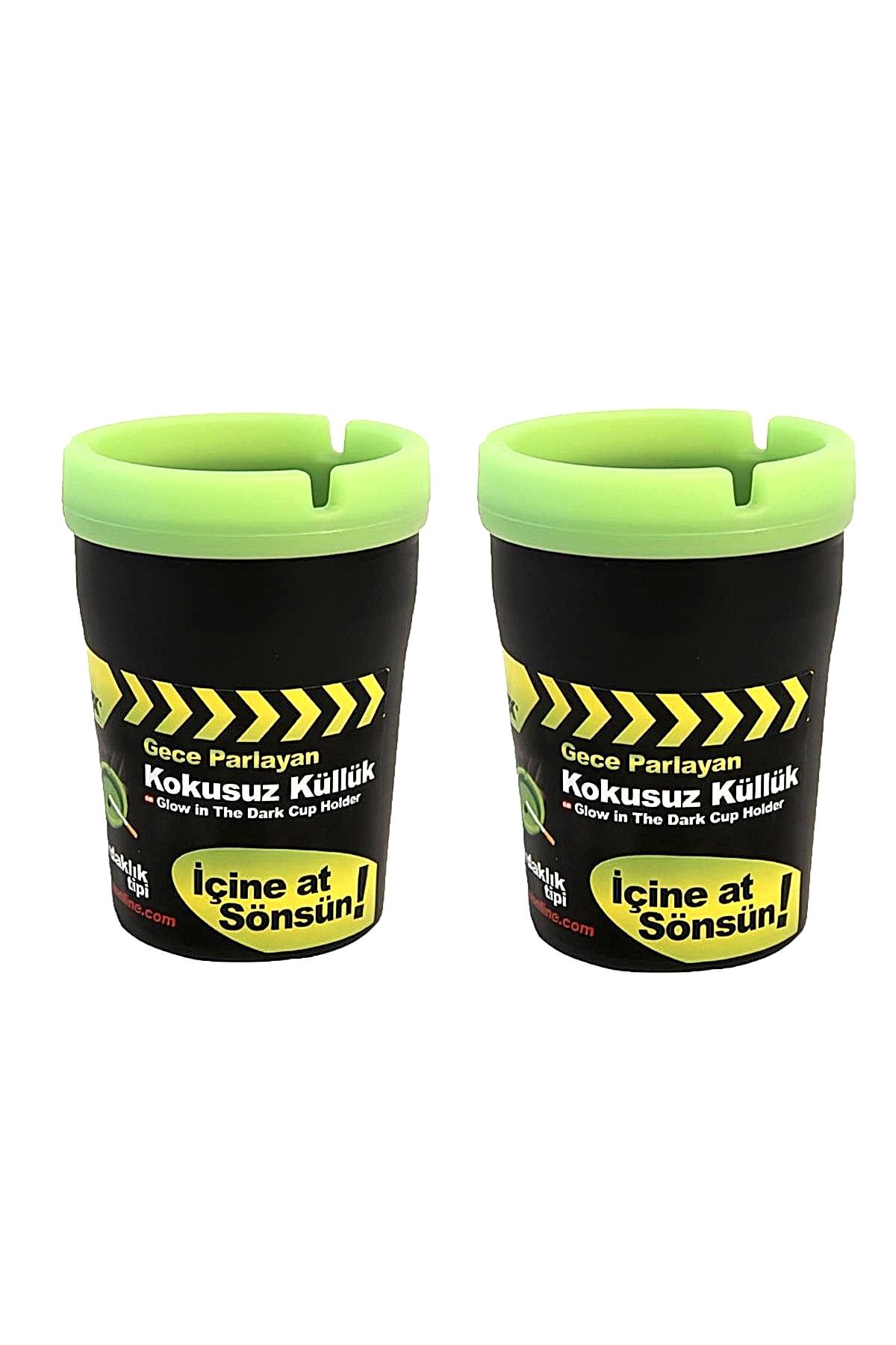 Gece Parlayan Fosforlu Kokusuz Küllük 2 Adet