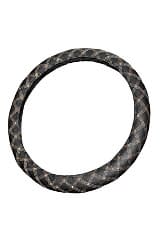 Direksiyon Kılıfı Siyah 45 Cm Geçmeli Bej Nakış Tır Kamyon Midibüs